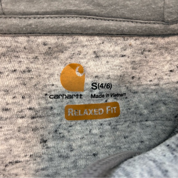 Carhartt Relaxed Fit Heather gray hooded sweatshirt - size small - Picture 4 of 8